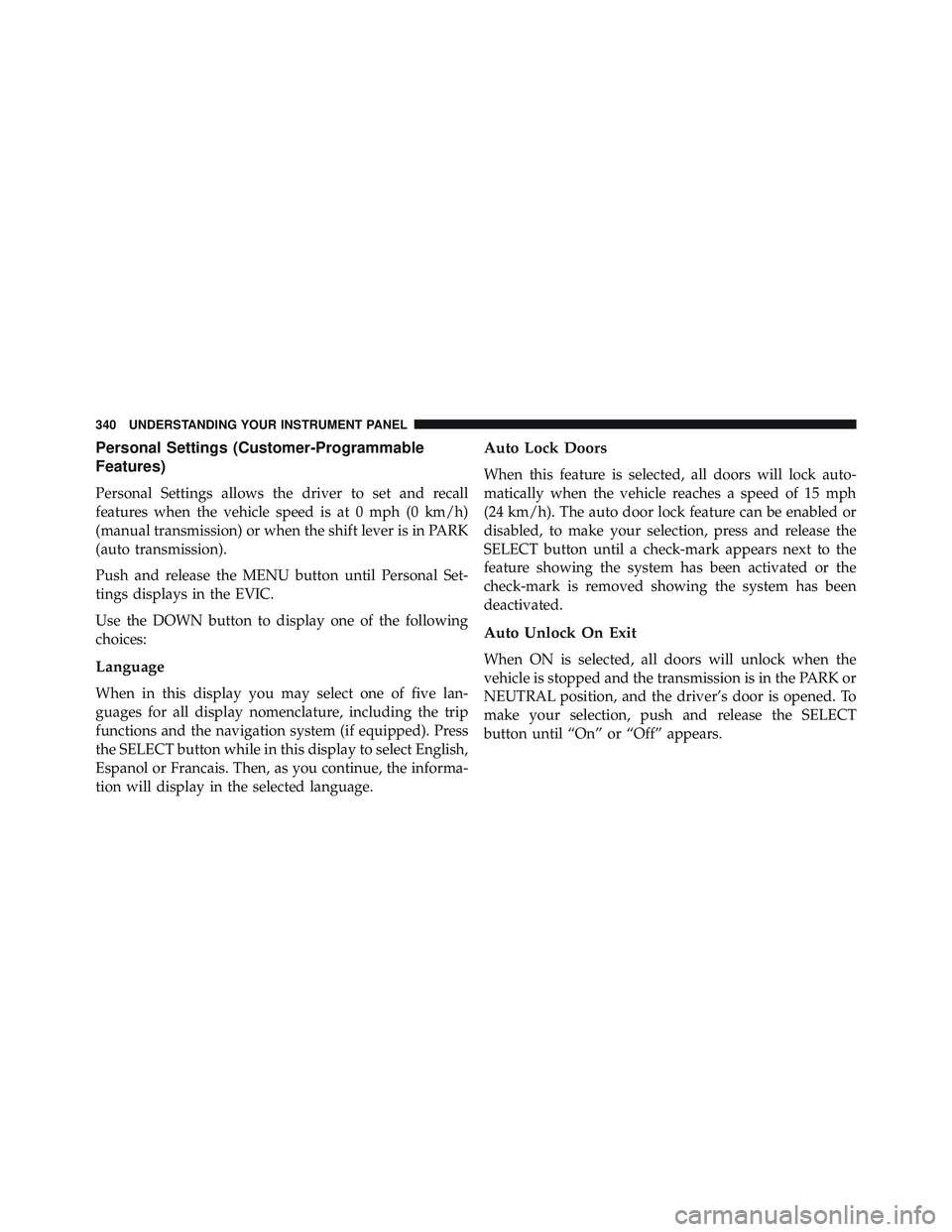 JEEP WRANGLER UNLIMITED 2015  Owners Manual 