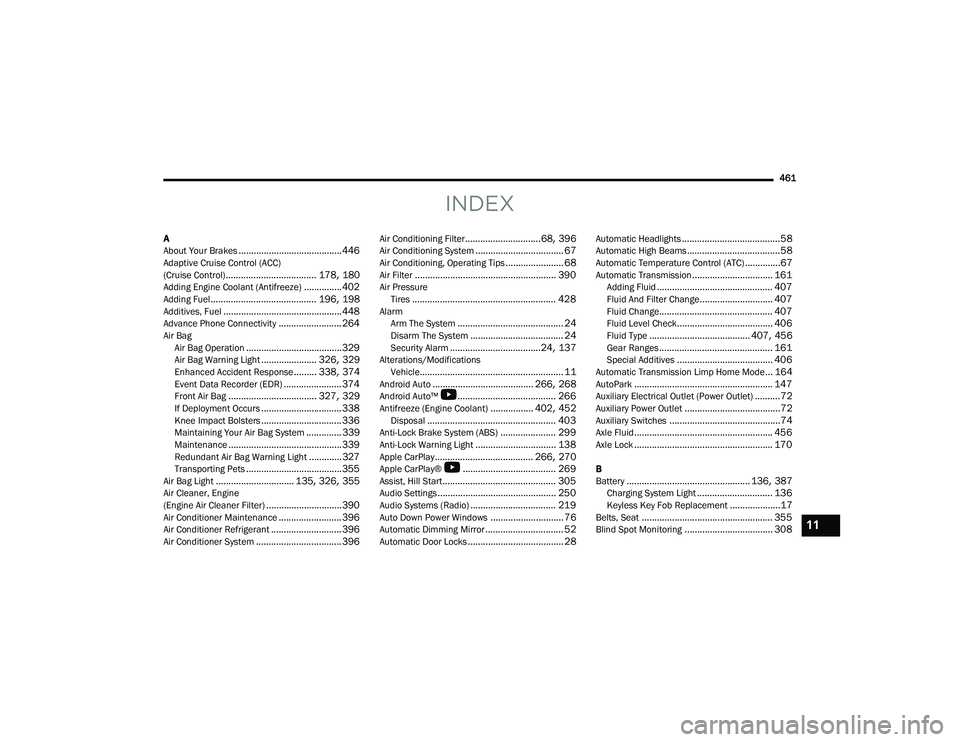 JEEP WRANGLER 4XE 2021  Owners Manual 11

21_JL_OM_EN_USC_t.book  Page 461   