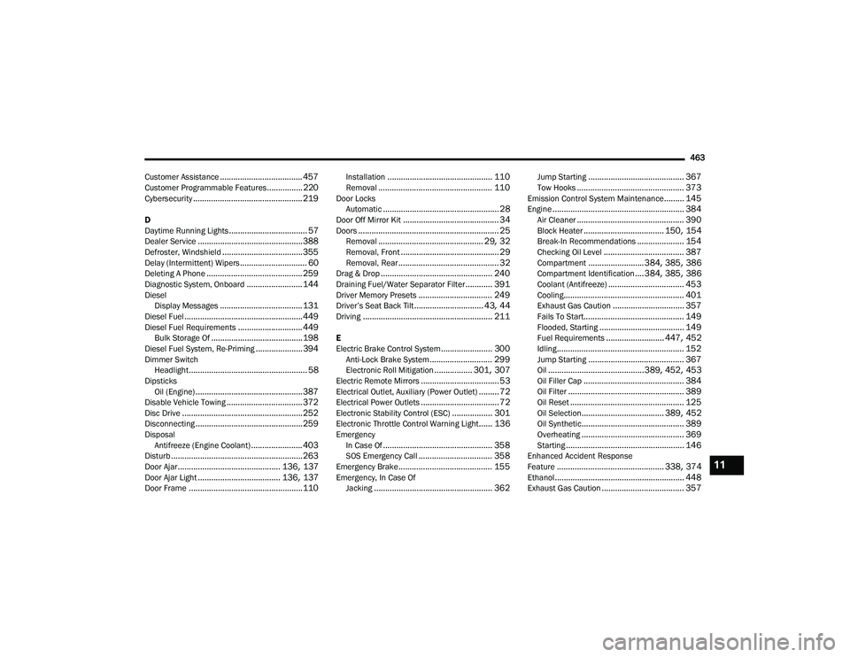 JEEP WRANGLER 4XE 2021  Owners Manual 11

21_JL_OM_EN_USC_t.book  Page 463   