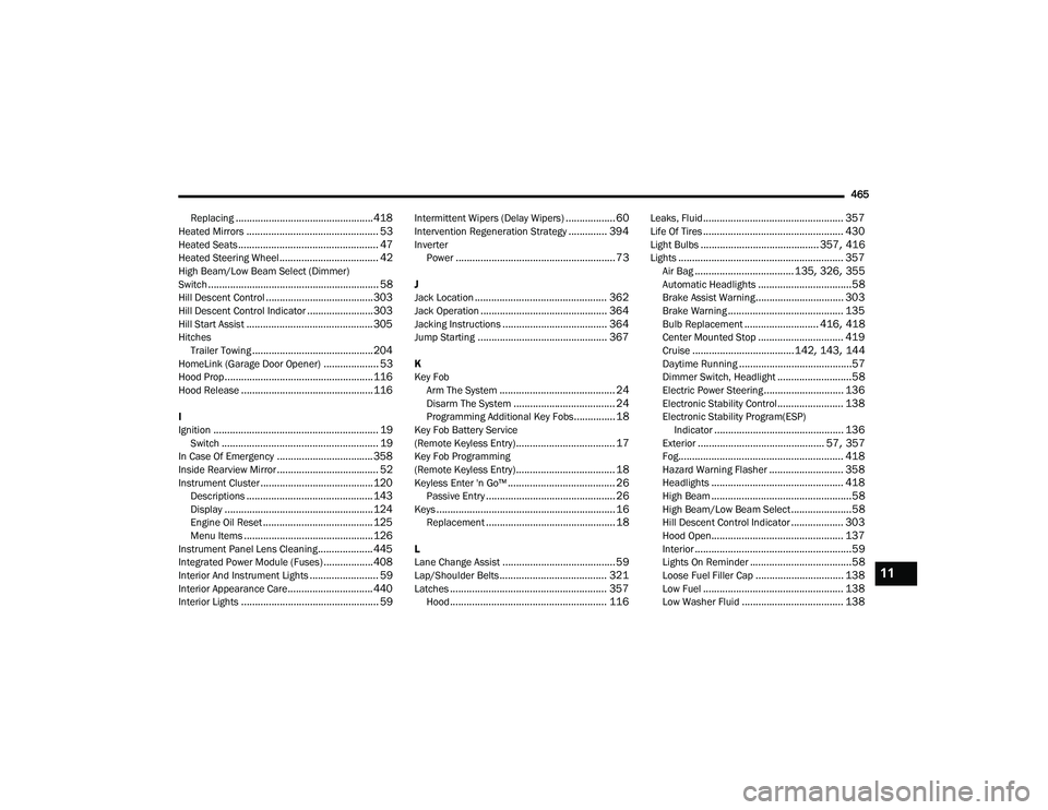JEEP WRANGLER 4XE 2021  Owners Manual 11

21_JL_OM_EN_USC_t.book  Page 465   