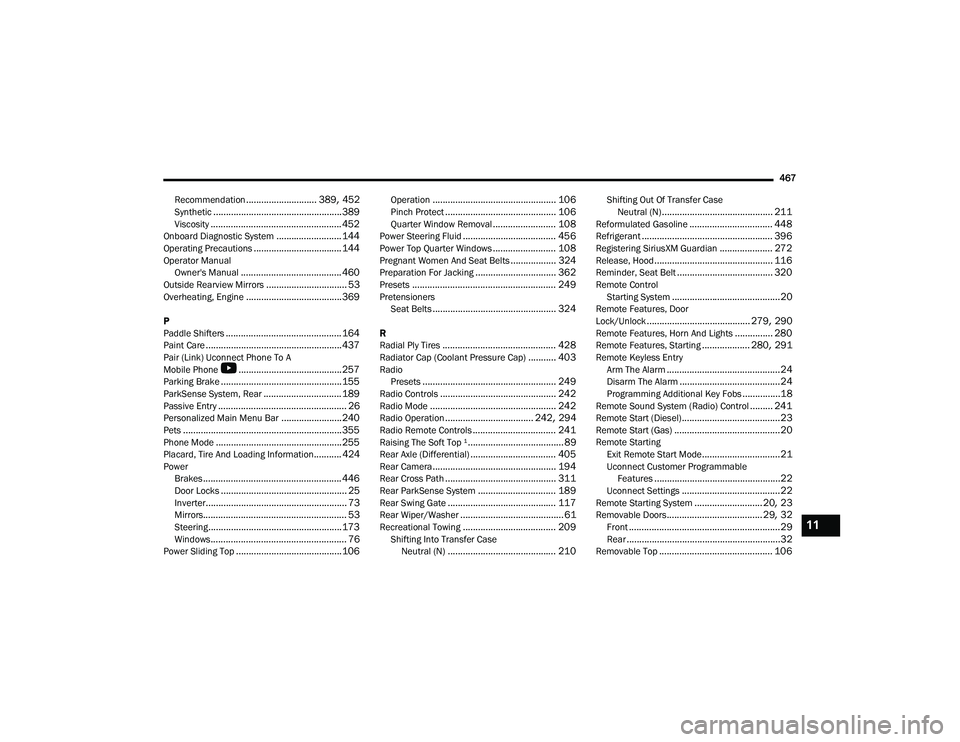 JEEP WRANGLER 4XE 2021  Owners Manual 11

21_JL_OM_EN_USC_t.book  Page 467   