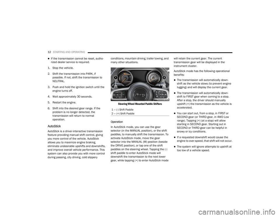 JEEP WRANGLER RUBICON 2022  Owners Manual 