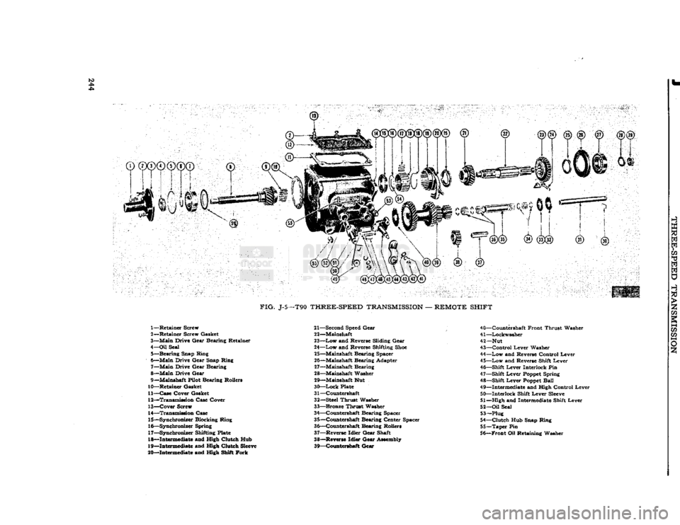 JEEP CJ 1953 Service Manual
1— Retainer Screw
2— Retainer Screw Gasket
3—
Main
Drive Gear Bearing Retainer
4—
Oil
Seal 5— Bearing Snap Ring
6—
Main
Drive Gear Snap Ring 7—
Main
Drive Gear Bearing
8 JEEP CJ 1953 Service Manual
1— Retainer Screw
2— Retainer Screw Gasket
3—
Main
Drive Gear Bearing Retainer
4—
Oil
Seal 5— Bearing Snap Ring
6—
Main
Drive Gear Snap Ring 7—
Main
Drive Gear Bearing
8