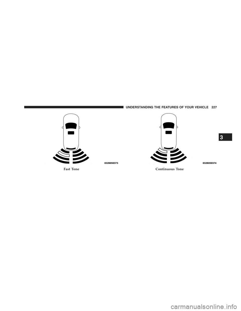 JEEP GRAND CHEROKEE 2015 WK2 / 4.G Owners Manual Fast ToneContinuous Tone
3
UNDERSTANDING THE FEATURES OF YOUR VEHICLE 227 