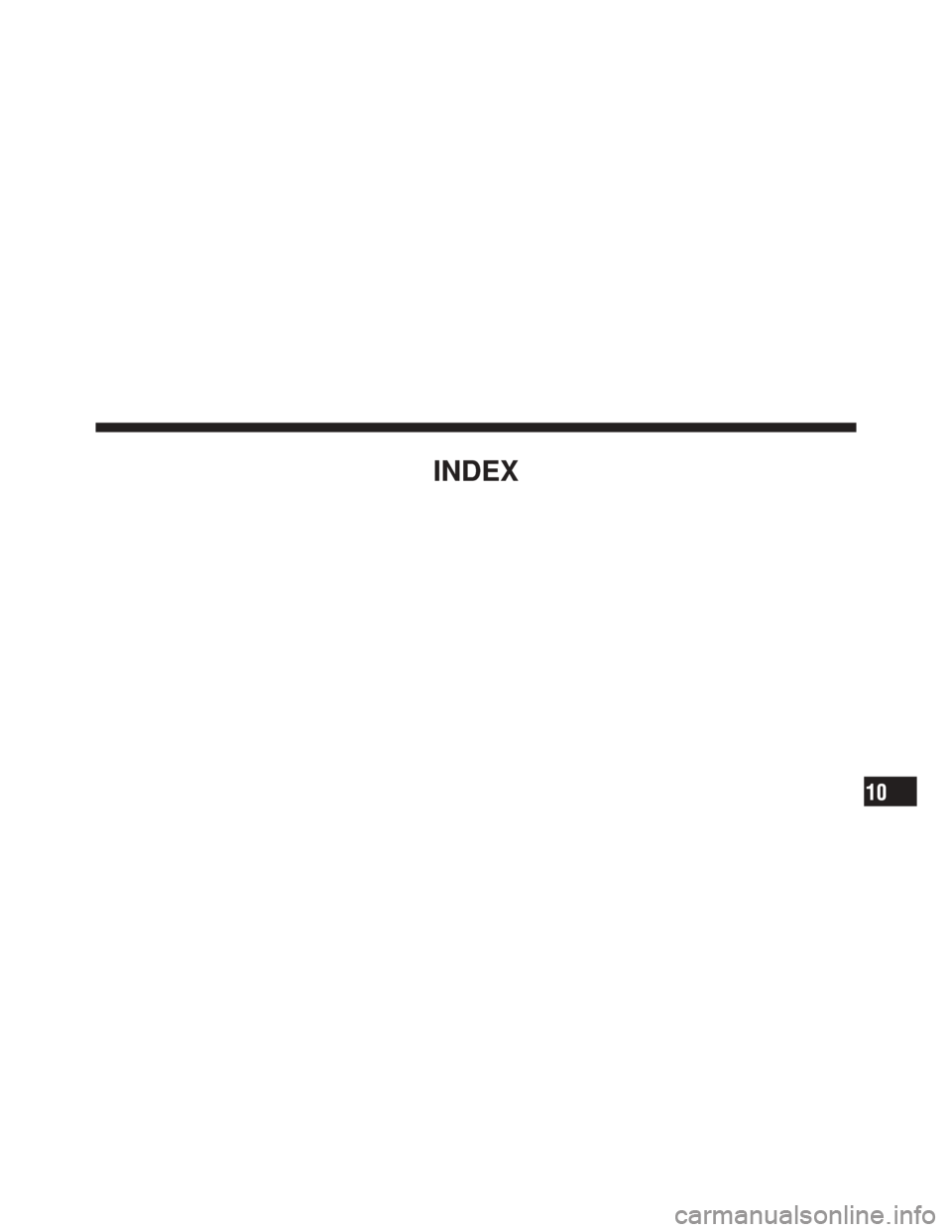 JEEP LIBERTY 2010 KK / 2.G Owners Manual INDEX
10 