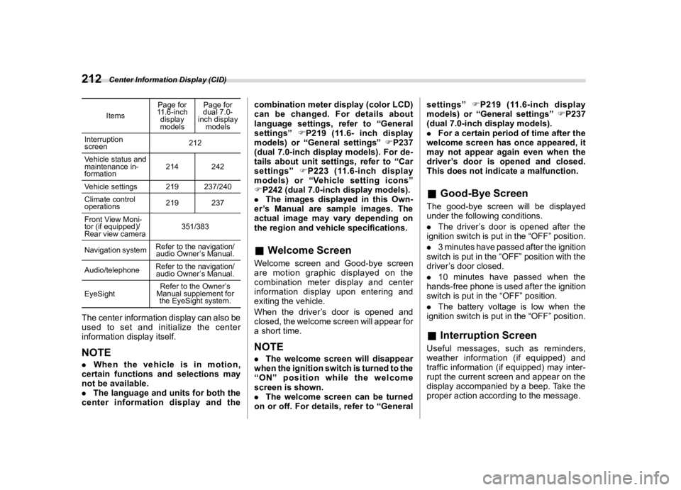 SUBARU OUTBACK 2022  Owners Manual �������
