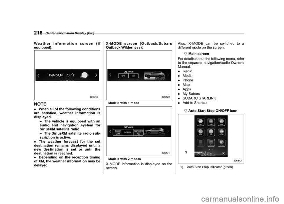 SUBARU OUTBACK 2022  Owners Manual �������
