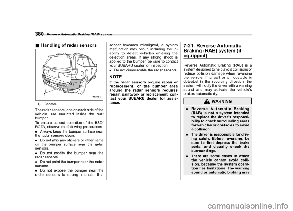SUBARU FORESTER 2022  Owners Manual �������
