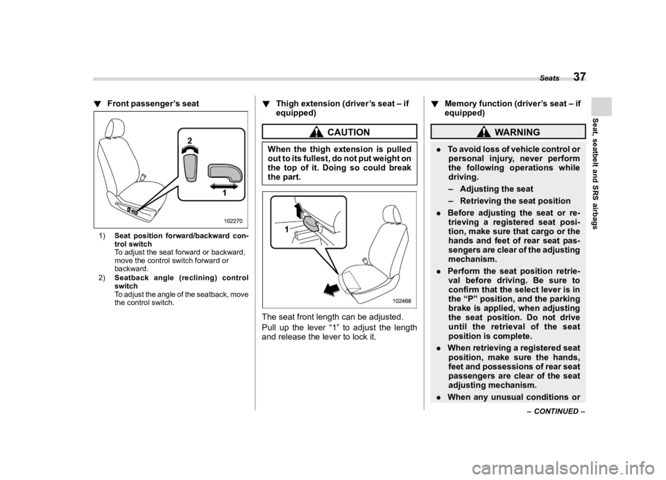 SUBARU ASCENT 2021  Owners Manual ������
