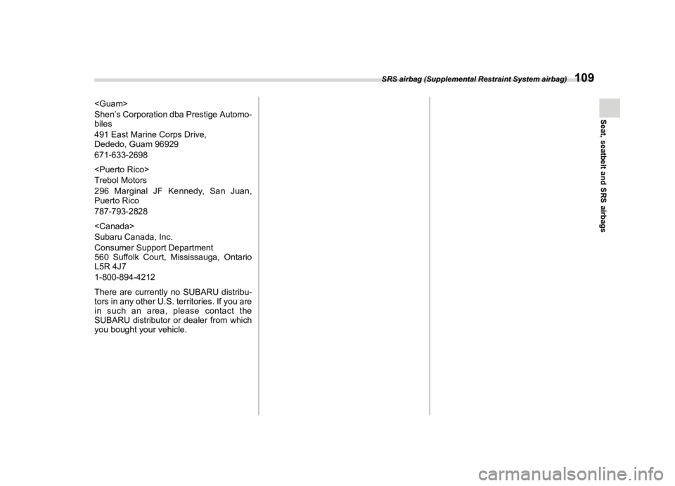SUBARU FORESTER 2021  Owners Manual �������
