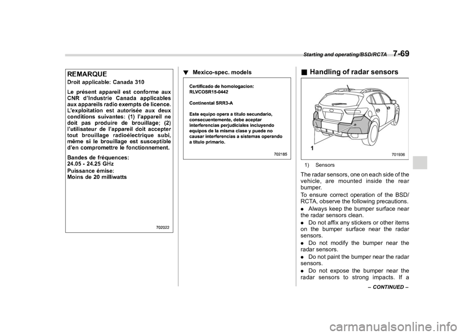 SUBARU CROSSTREK 2020  Owners Manual �������
