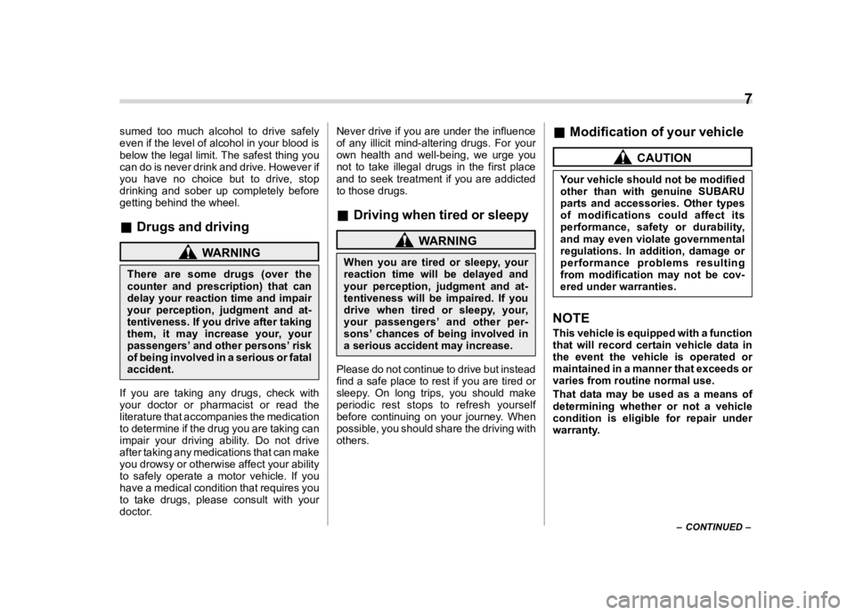SUBARU WRX 2020  Owners Manual �����
