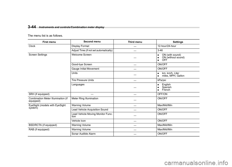 SUBARU OUTBACK 2019  Owners Manual �������
