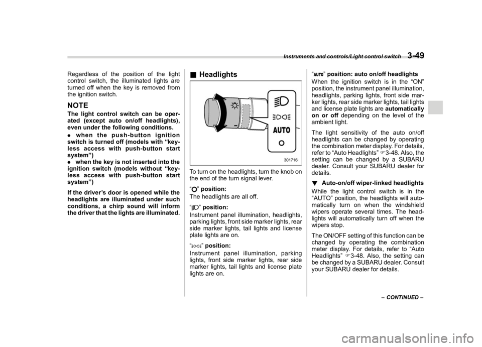 SUBARU OUTBACK 2019  Owners Manual �������
