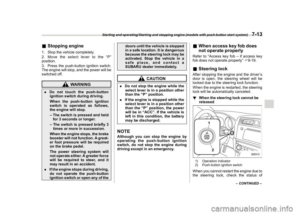 SUBARU OUTBACK 2019  Owners Manual �������
