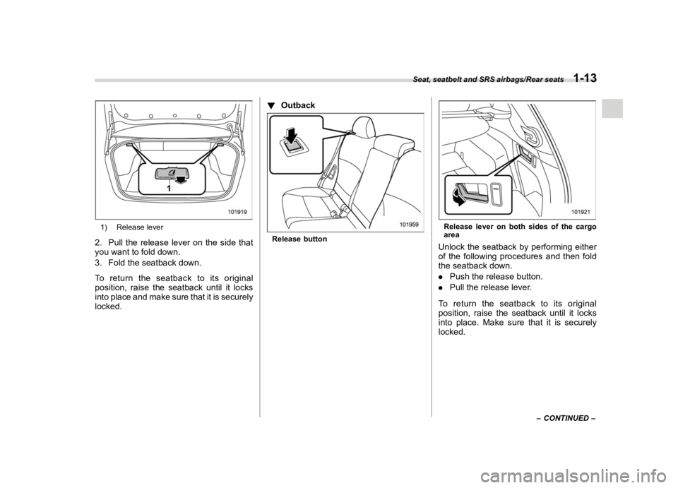 SUBARU OUTBACK 2019  Owners Manual ������
