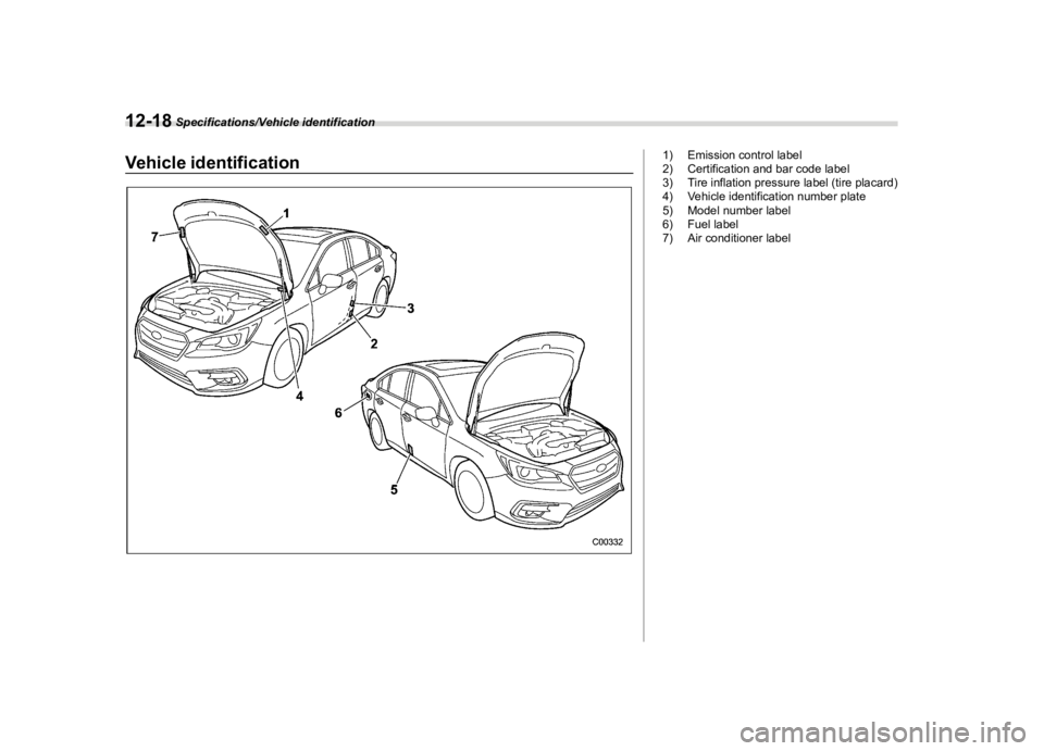SUBARU LEGACY 2018  Owners Manual  
������� 
