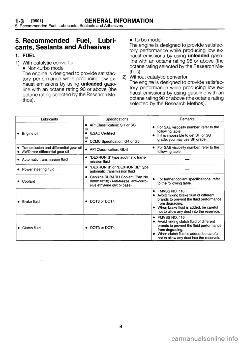 SUBARU IMPREZA 1993  Workshop Manual 