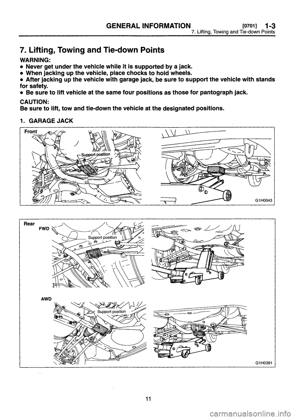 SUBARU IMPREZA 1993  Workshop Manual 