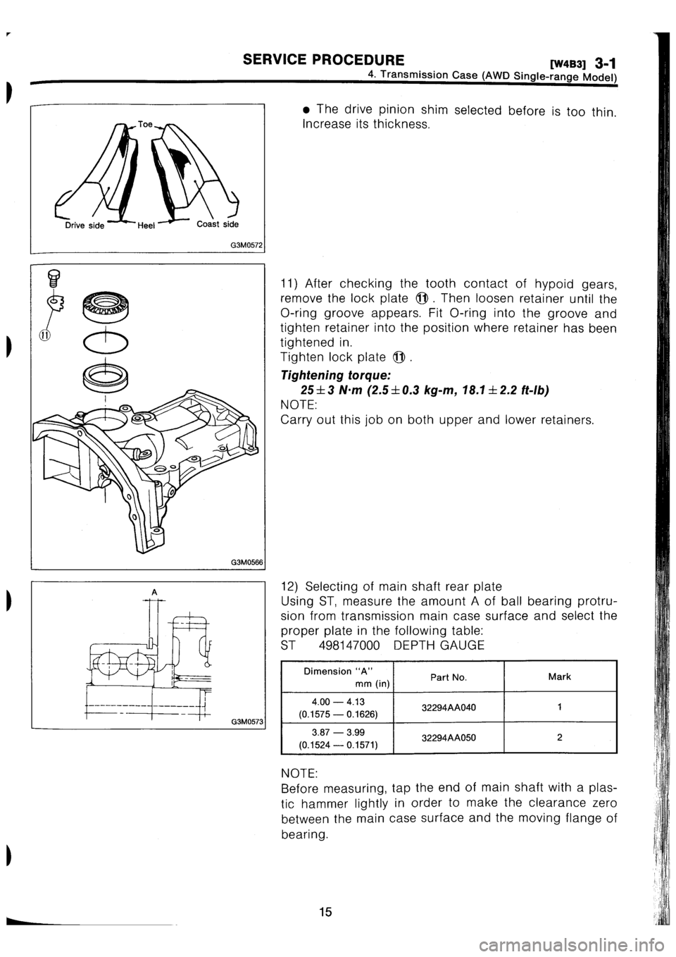 SUBARU IMPREZA 1993  Workshop Manual 