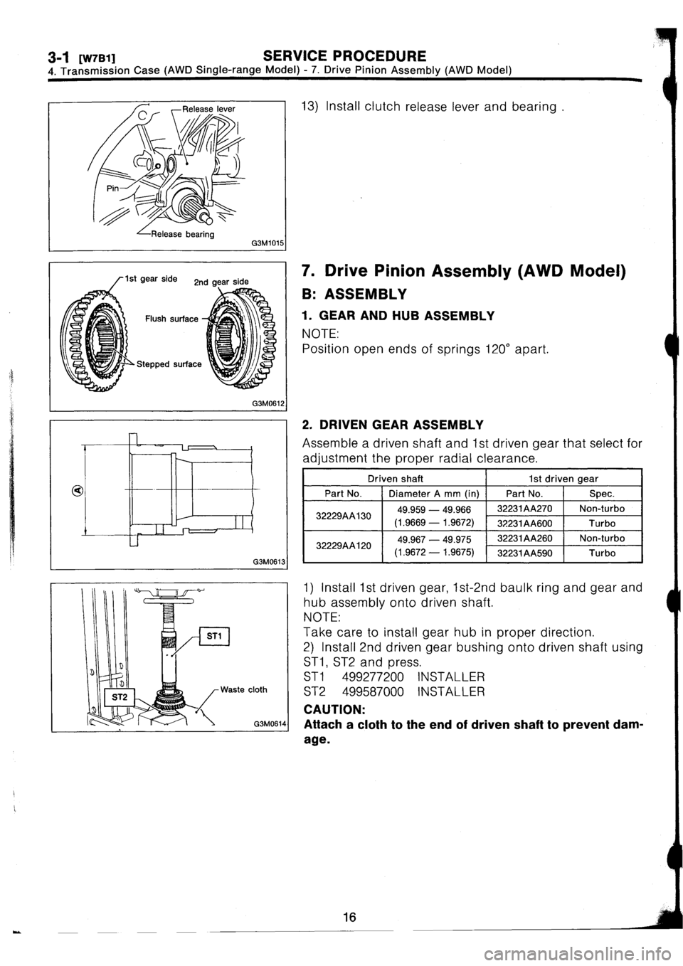 SUBARU IMPREZA 1993  Workshop Manual 