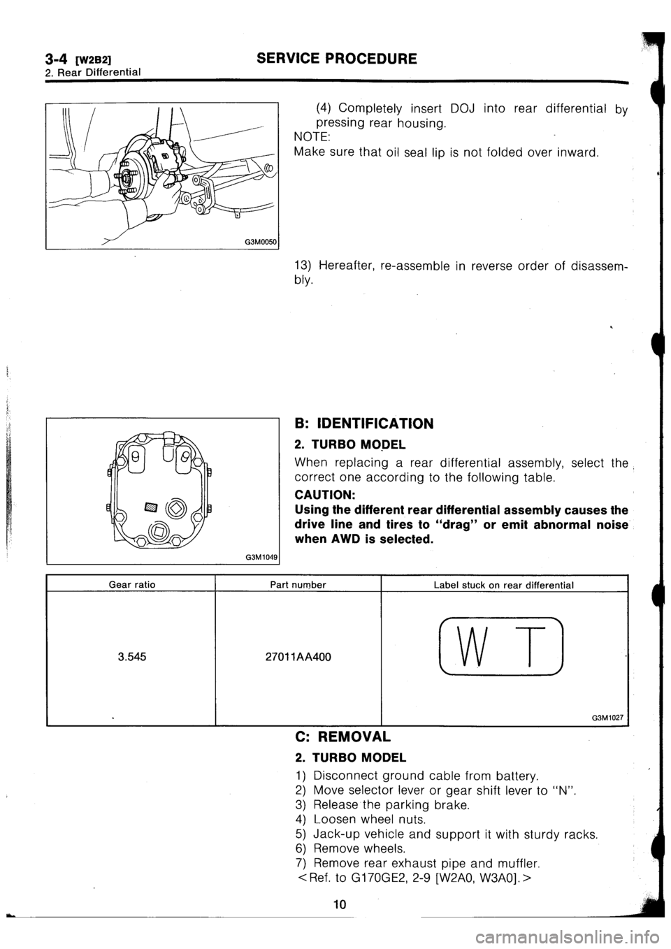 SUBARU IMPREZA 1993  Workshop Manual 