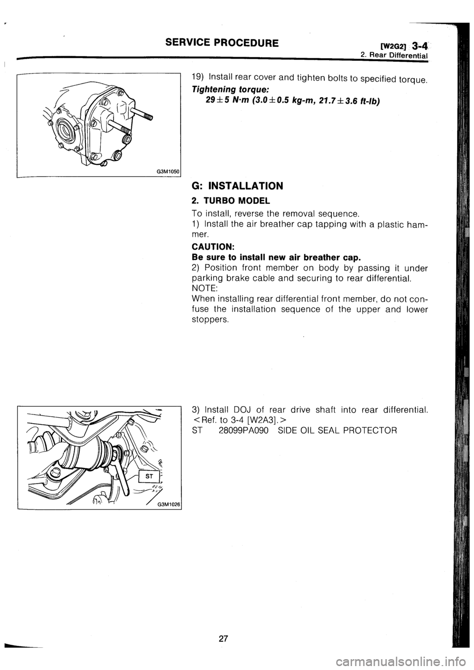 SUBARU IMPREZA 1993  Workshop Manual 