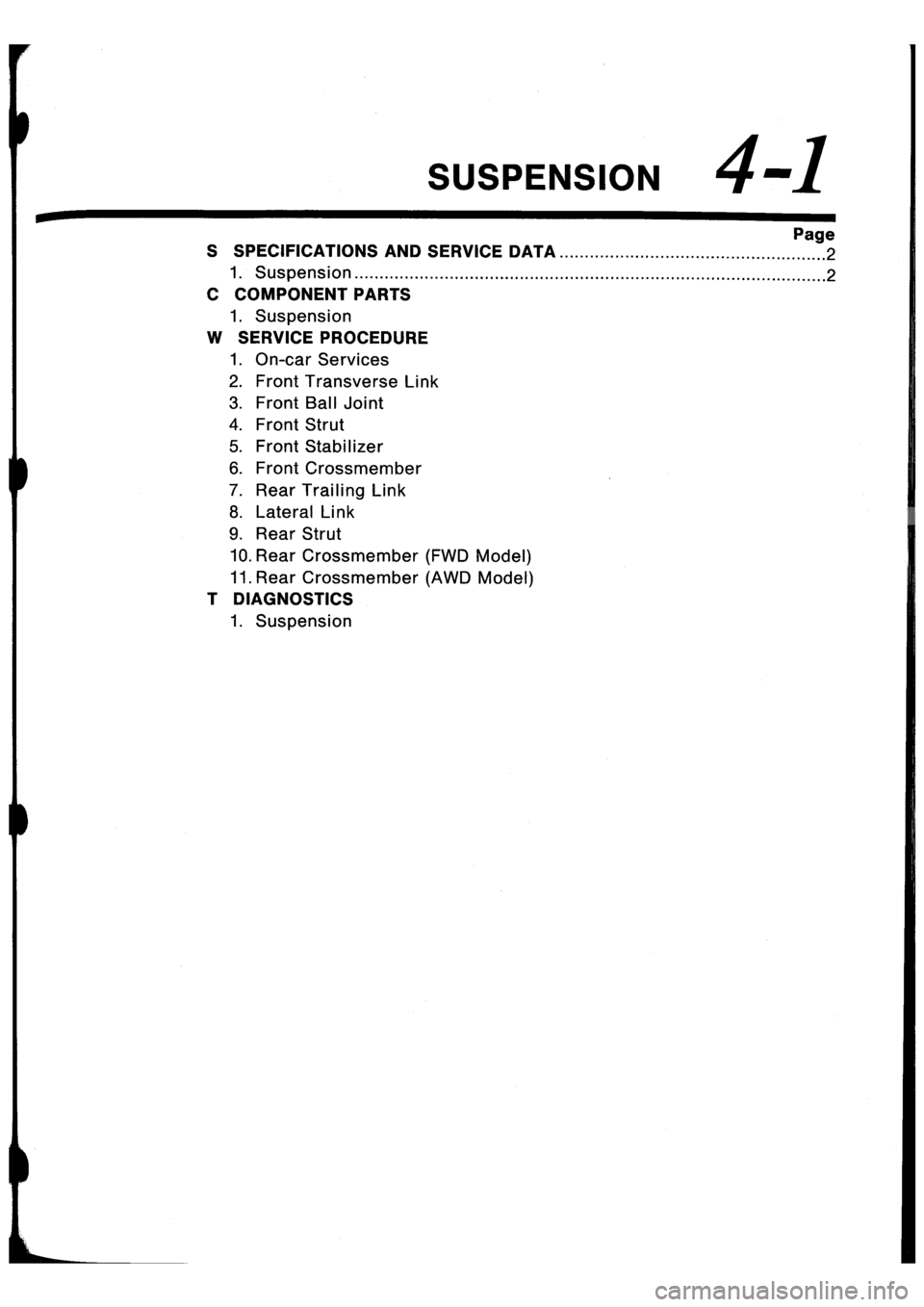 SUBARU IMPREZA 1993  Workshop Manual 