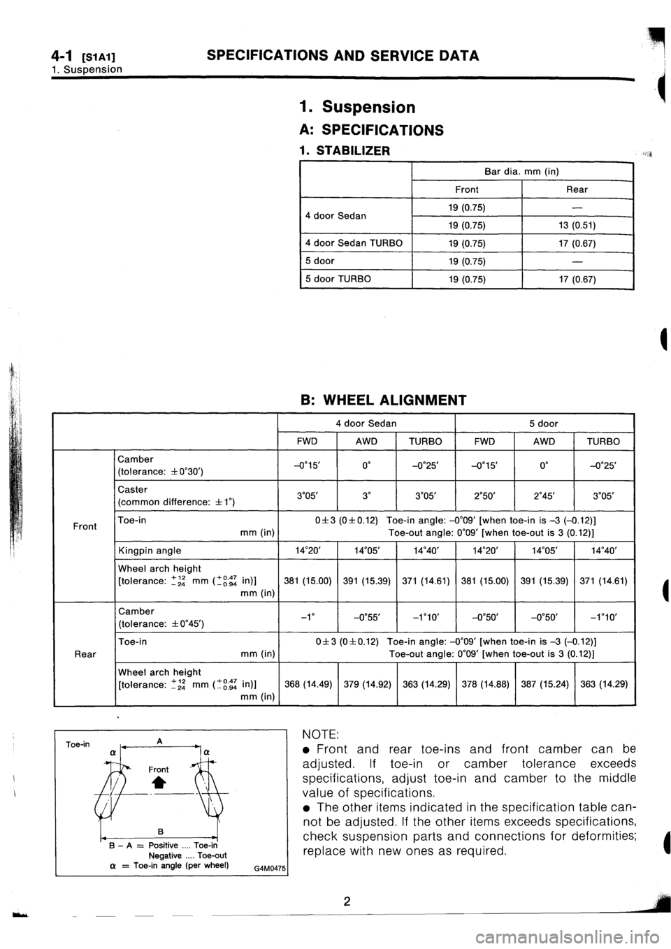 SUBARU IMPREZA 1993  Workshop Manual 