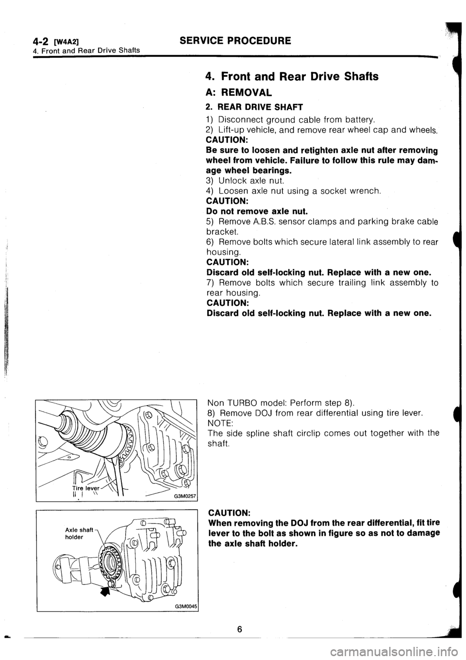 SUBARU IMPREZA 1993  Workshop Manual 
