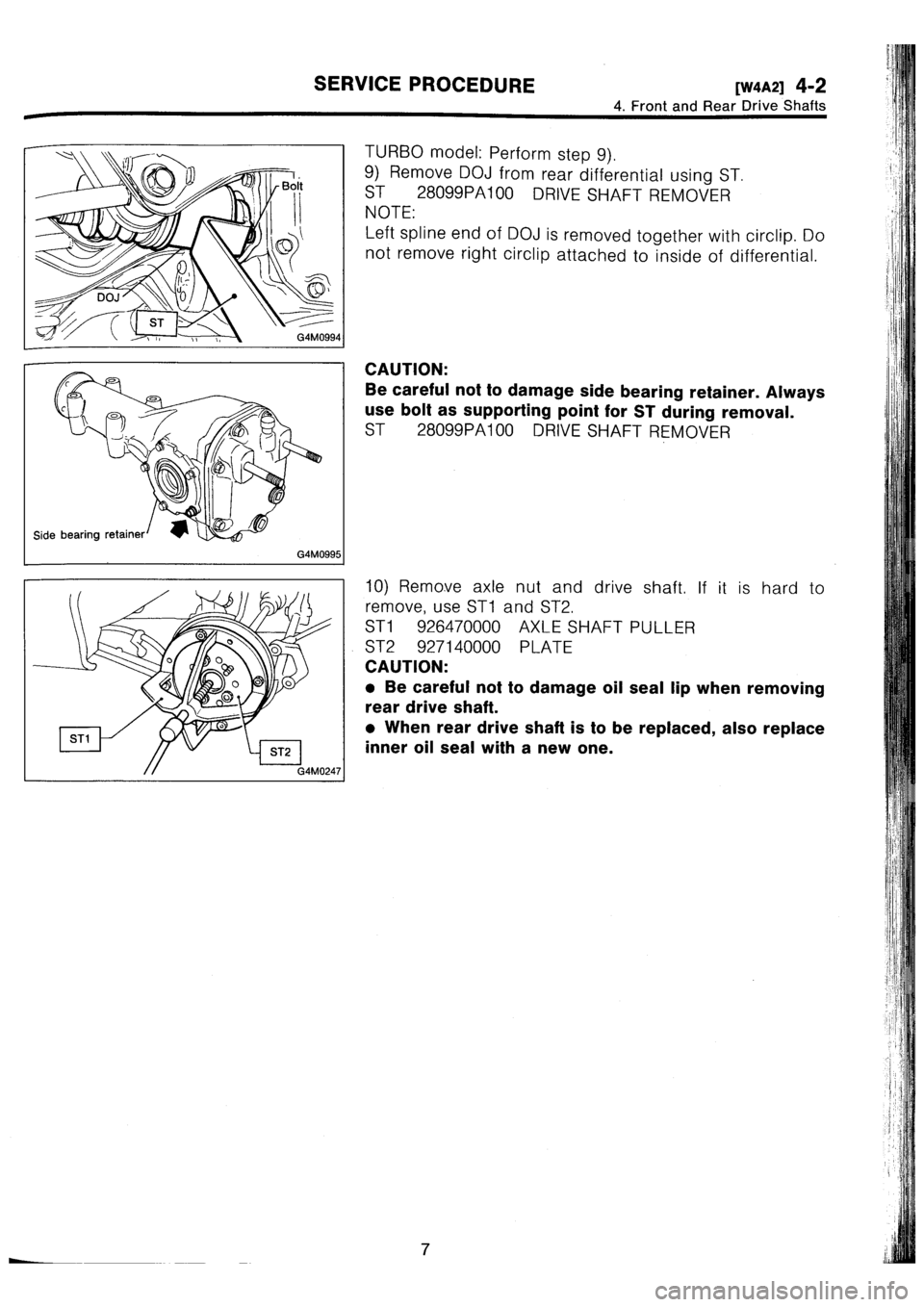 SUBARU IMPREZA 1993  Workshop Manual 
