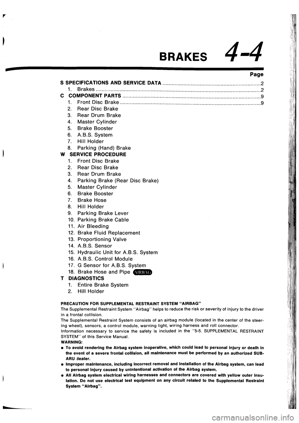 SUBARU IMPREZA 1993  Workshop Manual 