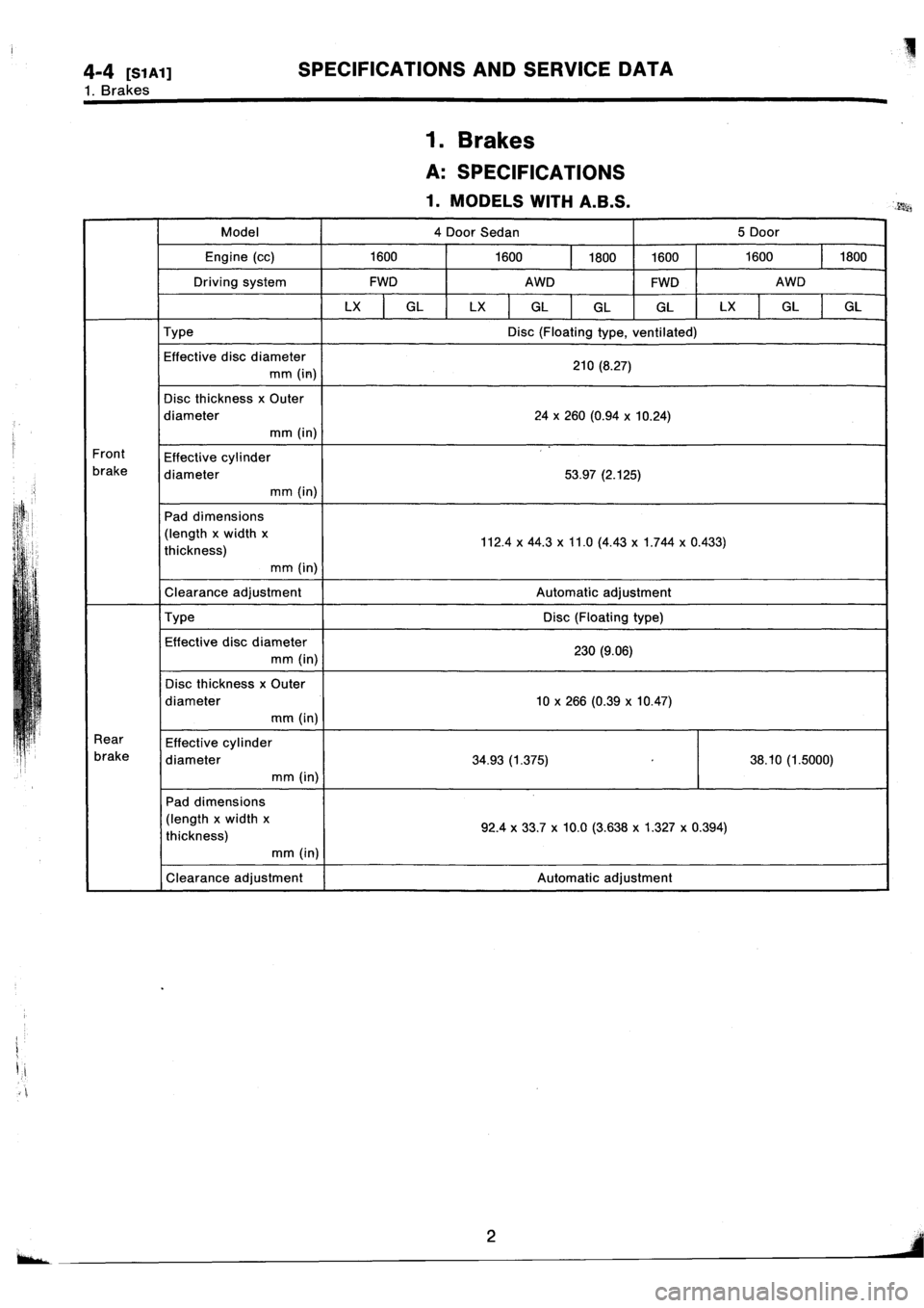SUBARU IMPREZA 1993  Workshop Manual 