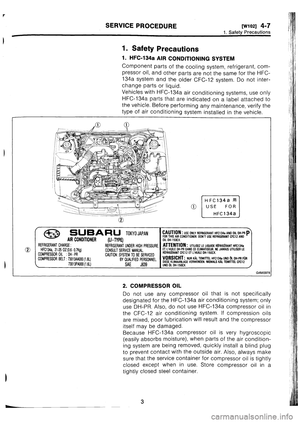SUBARU IMPREZA 1993  Workshop Manual 