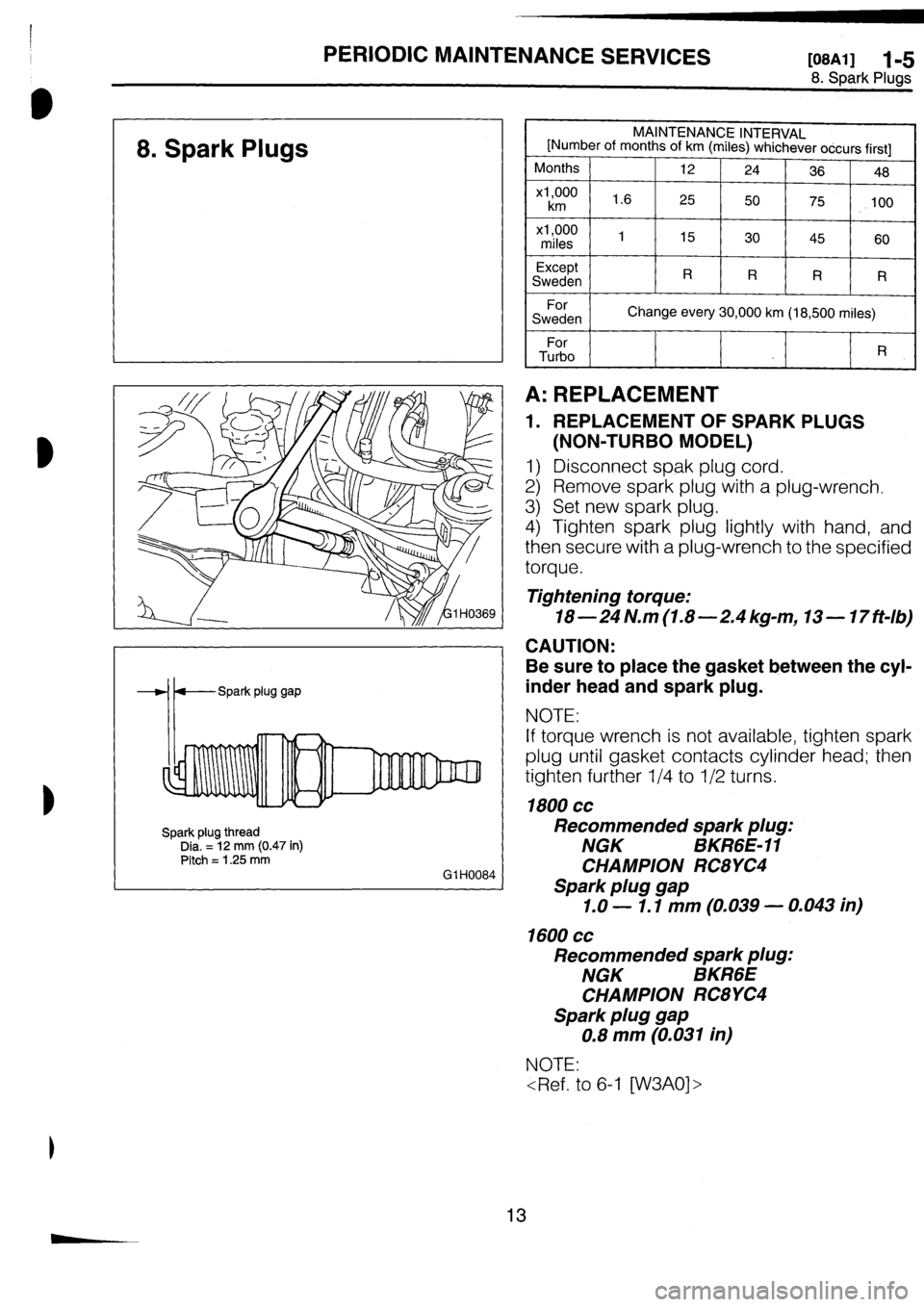 SUBARU IMPREZA 1993  Workshop Manual 