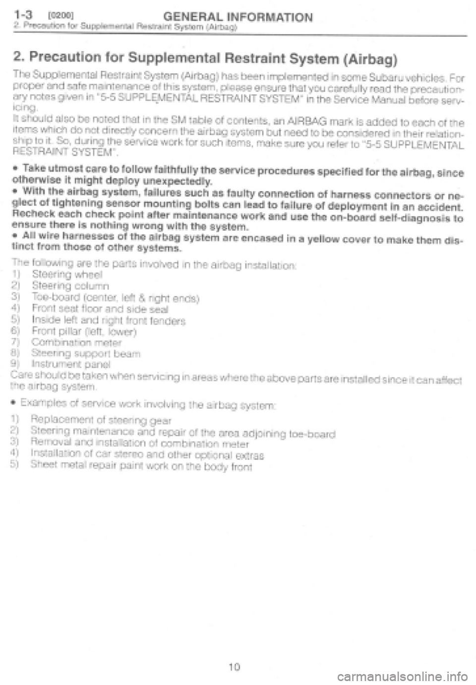 SUBARU IMPREZA 1997  Workshop Manual 
