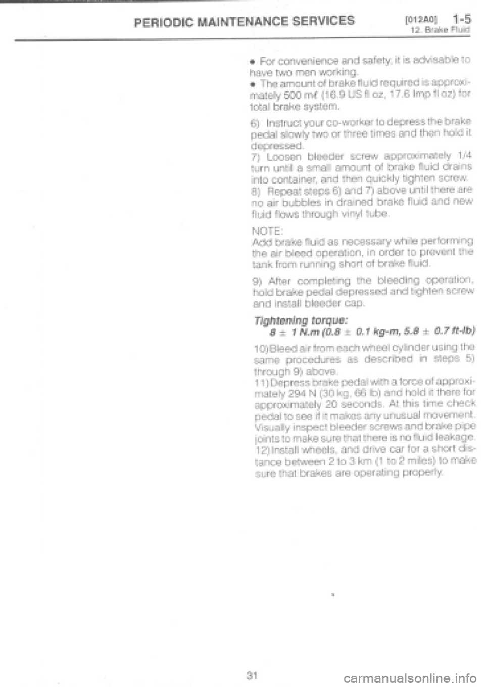 SUBARU IMPREZA 1997  Workshop Manual 