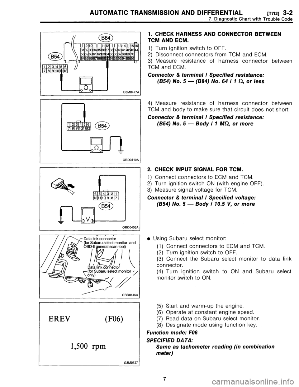 SUBARU LEGACY 1996 Service Repair Manual
AUTOMATIC
TRANSMISSION
AND
DIFFERENTIAL
[T7i21
3-2
7
.
Diagnostic
Chart
with
Trouble
Code
OBD0410A
I
Data
link
connector
(for
Subaru
select
monitor
and
OBD-II
general
scan
tool)
/
/
/
i
~1
i
Dat SUBARU LEGACY 1996 Service Repair Manual
AUTOMATIC
TRANSMISSION
AND
DIFFERENTIAL
[T7i21
3-2
7
.
Diagnostic
Chart
with
Trouble
Code
OBD0410A
I
Data
link
connector
(for
Subaru
select
monitor
and
OBD-II
general
scan
tool)
/
/
/
i
~1
i
Dat