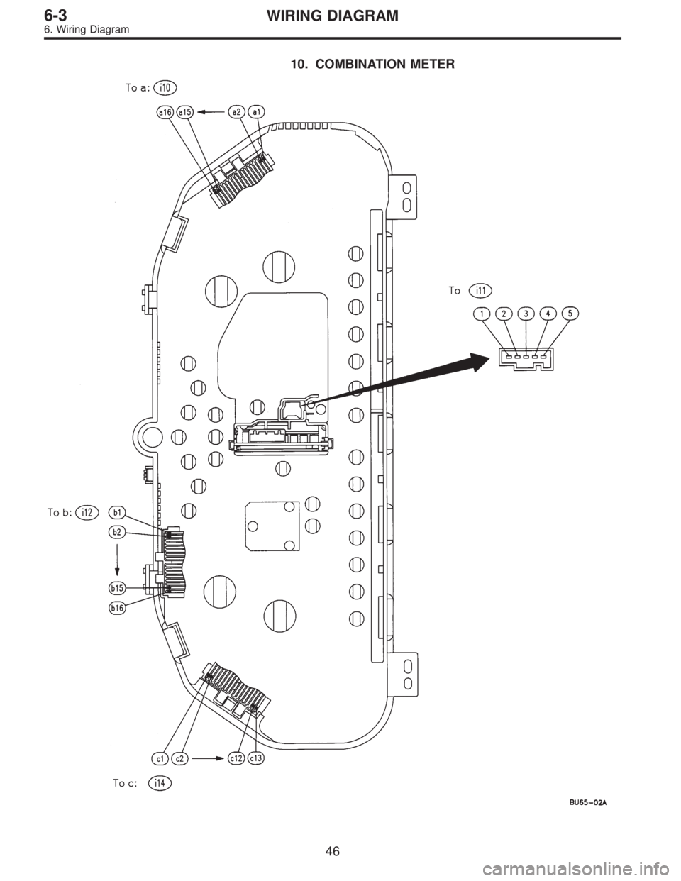 SUBARU LEGACY 1997  Service Repair Manual 10. COMBINATION METER
46
6-3WIRING DIAGRAM
6. Wiring Diagram  