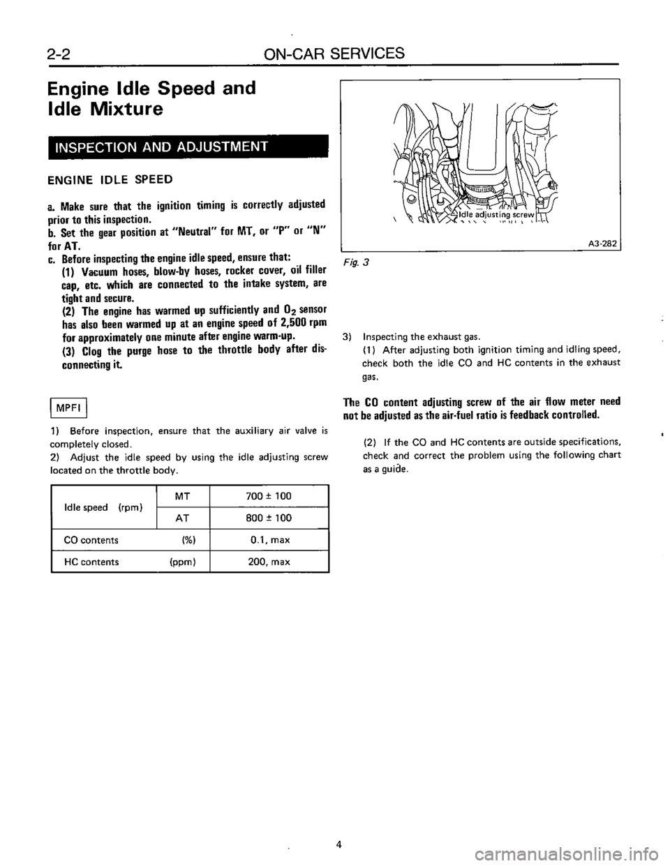 SUBARU LEONE 1989  Service Repair Manual 