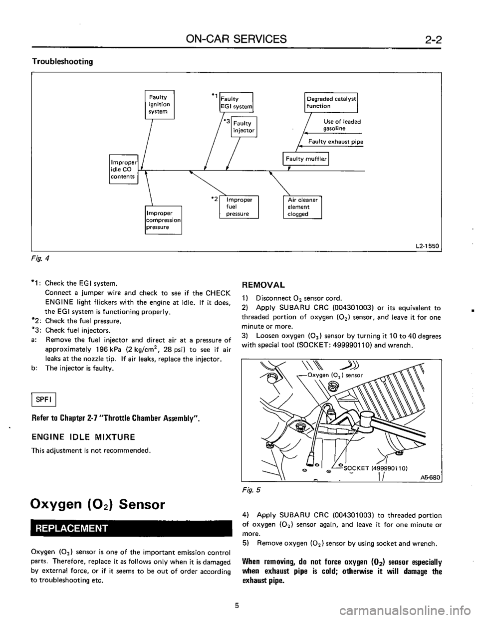 SUBARU LEONE 1989  Service Repair Manual 