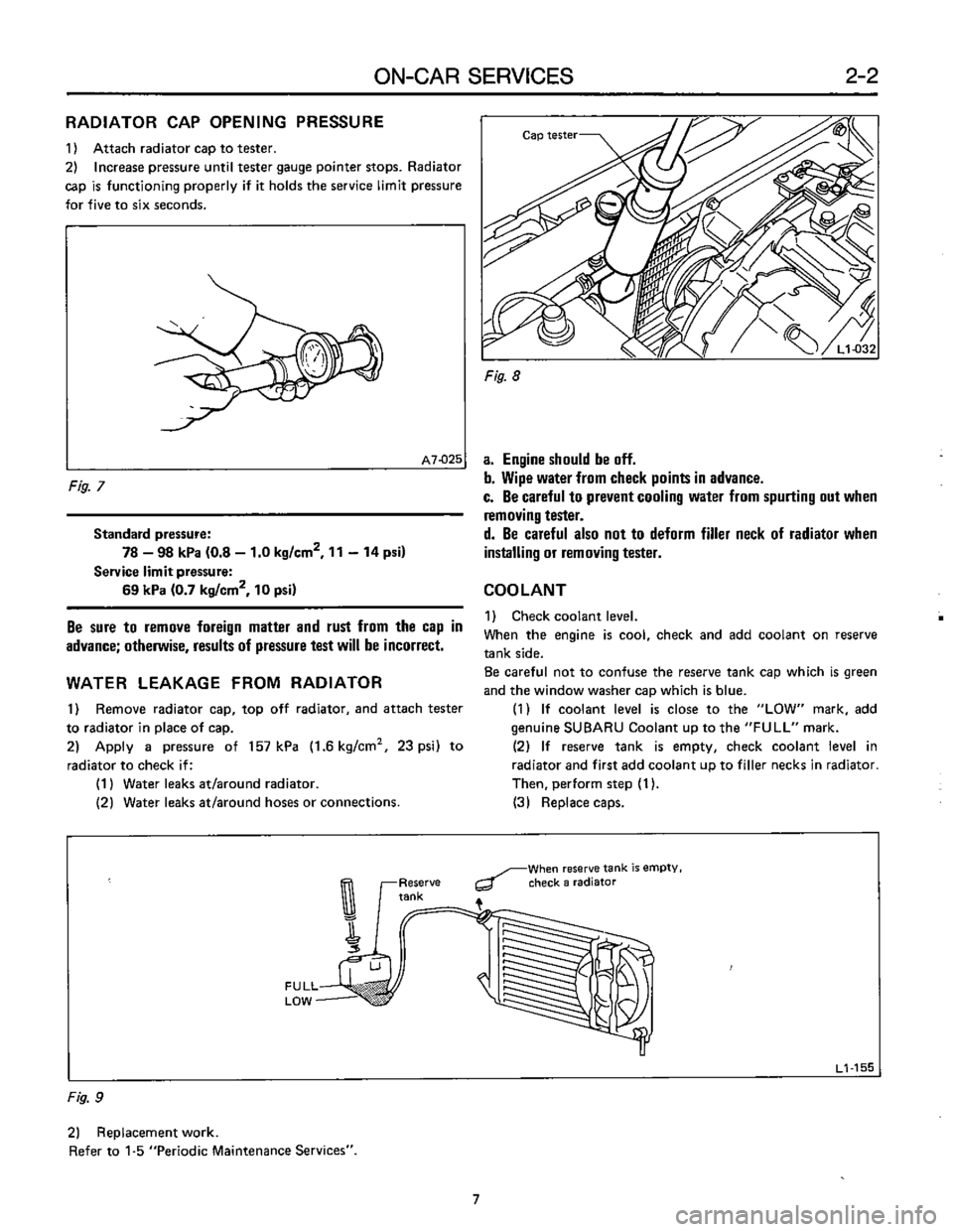 SUBARU LEONE 1989  Service Repair Manual 