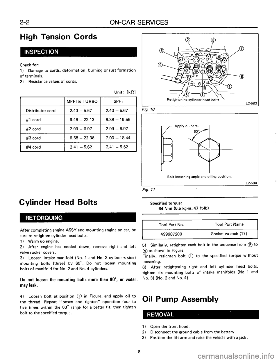 SUBARU LEONE 1989  Service Repair Manual 