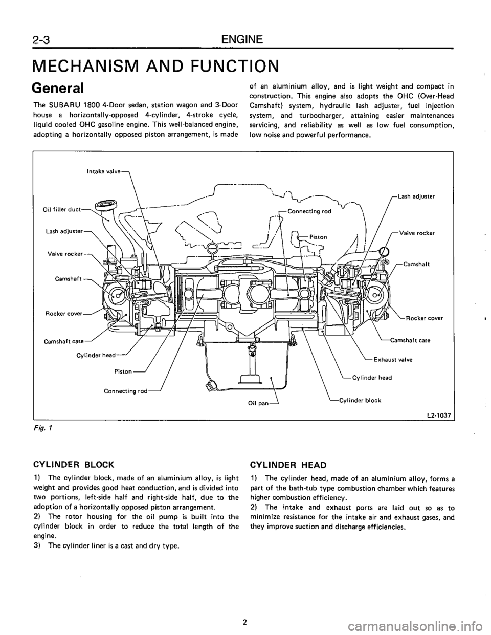 SUBARU LEONE 1989  Service Repair Manual 