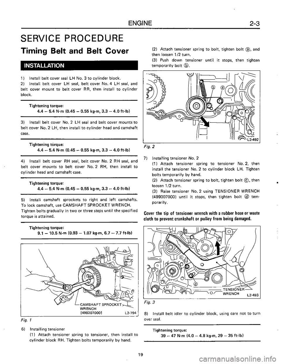 SUBARU LEONE 1989  Service Repair Manual 