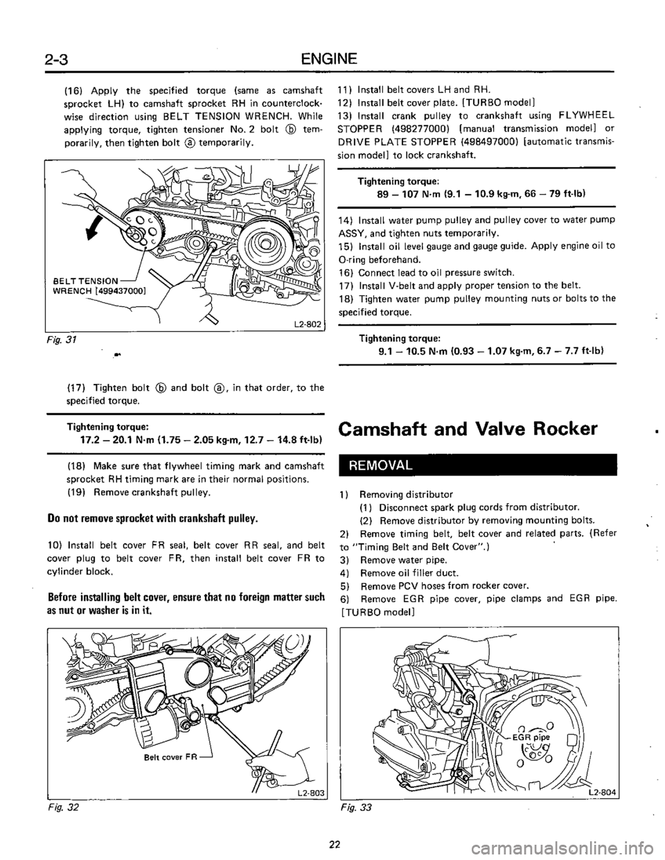 SUBARU LEONE 1989  Service Repair Manual 
