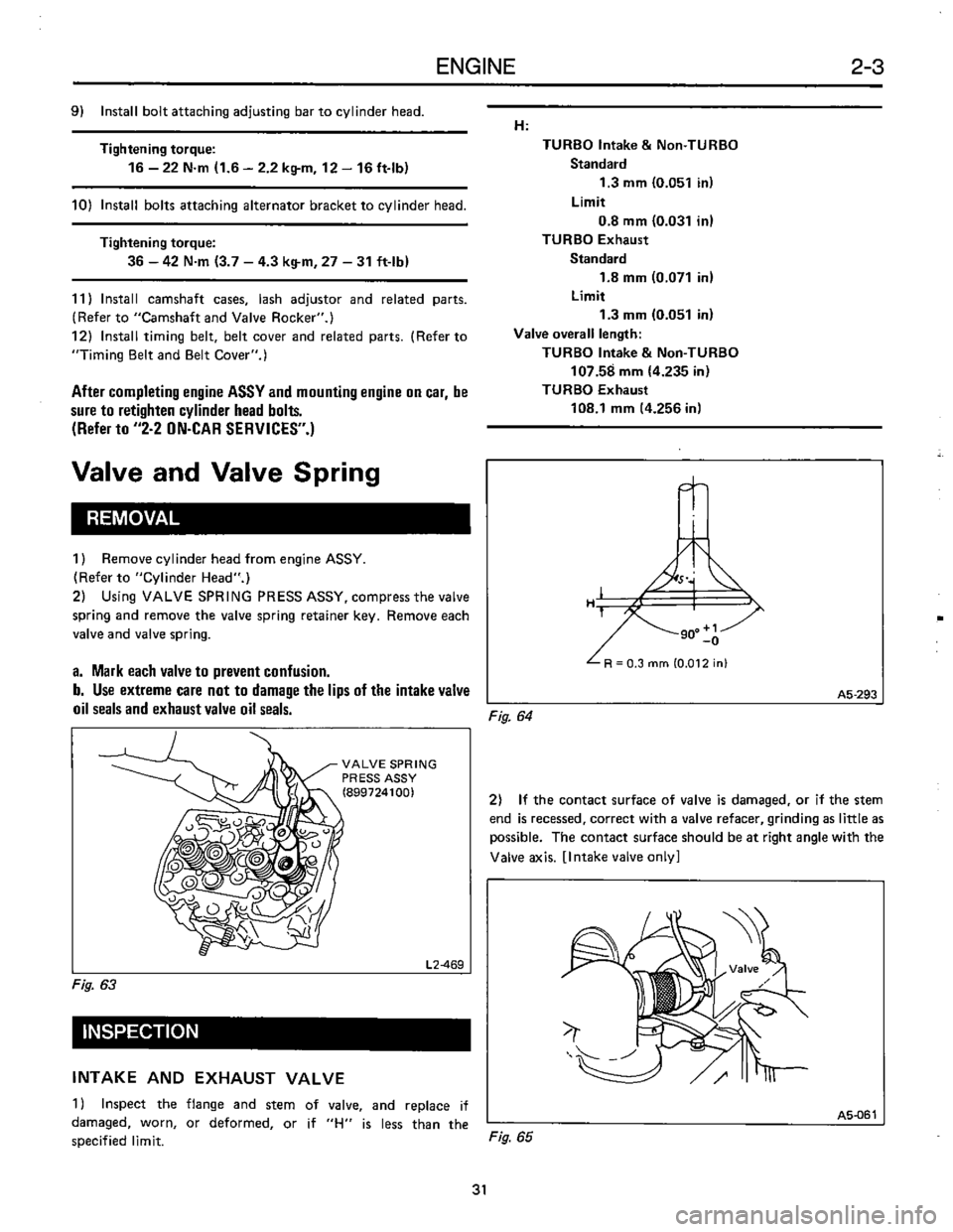 SUBARU LEONE 1989  Service Repair Manual 