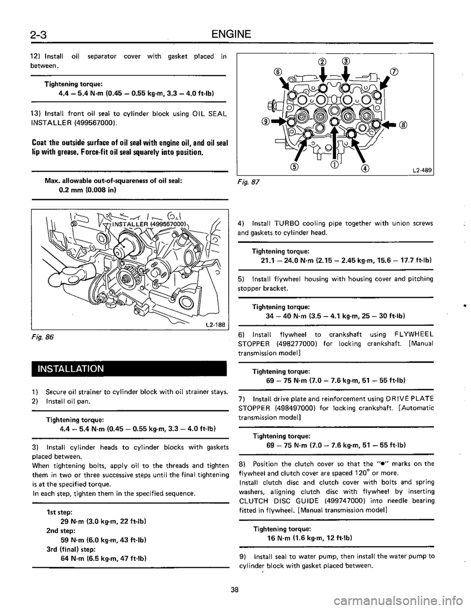 SUBARU LEONE 1989  Service Repair Manual 