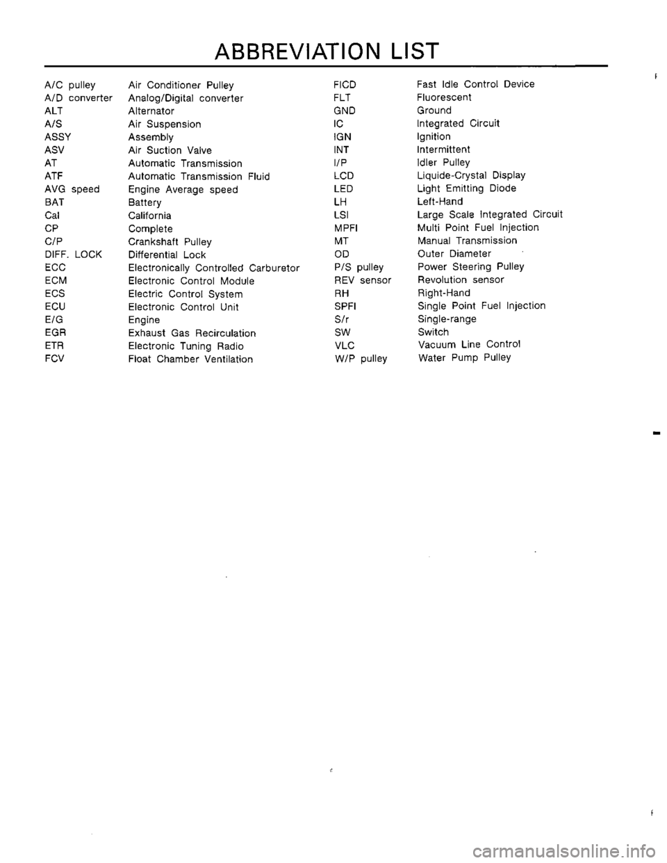 SUBARU LEONE 1989  Service Repair Manual 