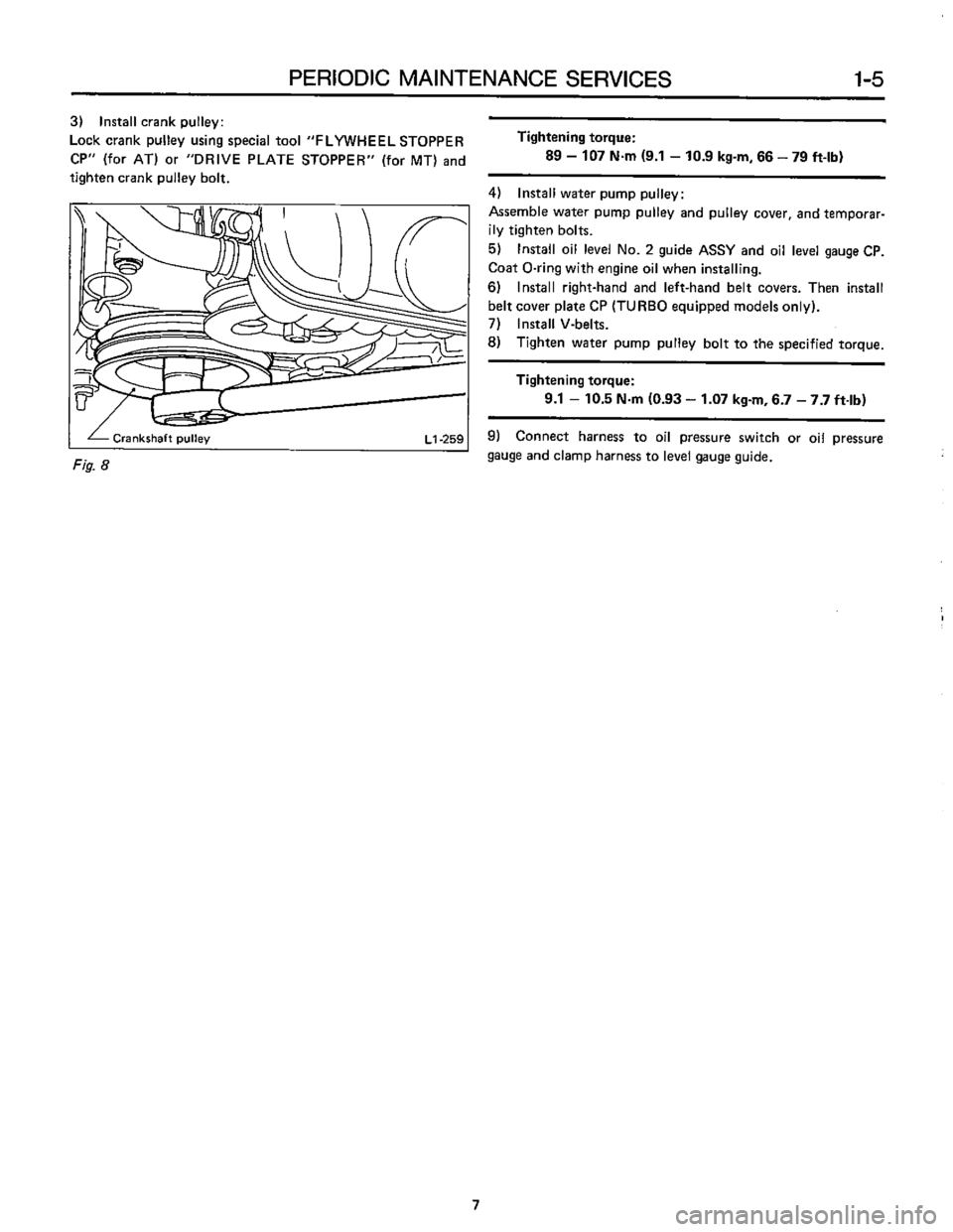 SUBARU LEONE 1989  Service Repair Manual 